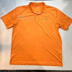 Masters Tech Golf Polo Shirt Men's XL Orange Performance Tournament Logo